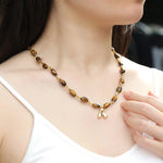 Load image into Gallery viewer, Beaded Necklace for Women | Gold Initial Chain Design | Soria Jewelry