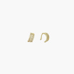 Load image into Gallery viewer, Gold Clip on Earrings with Four Row Pave Zircon Design