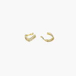 Load image into Gallery viewer, Gold Clip on Earrings with Double Row Pave Zircon Design