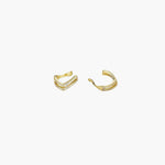 Load image into Gallery viewer, Gold Clip on Earrings with Double Row Pave Zircon Design