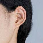 Load image into Gallery viewer, Gold Clip on Hoop Earrings with Chic Round Zirconia for Women | Soria Jewelry