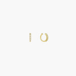 Load image into Gallery viewer, Gold Ear Cuffs Hoop Earrings with Sparkling CZ