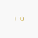 Load image into Gallery viewer, Gold Ear Cuffs Hoop Earrings with Sparkling CZ