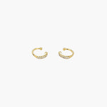 Load image into Gallery viewer, Gold Ear Cuffs Hoop Earrings with Sparkling CZ
