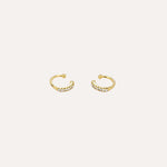 Load image into Gallery viewer, Gold Ear Cuffs Hoop Earrings with Sparkling CZ for Women | Soria Jewelry