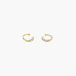 Load image into Gallery viewer, Gold Ear Cuffs Hoop Earrings with Sparkling CZ