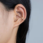 Load image into Gallery viewer, Gold Ear Cuffs Hoop Earrings with Sparkling CZ for Women | Soria Jewelry