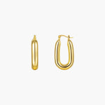 Load image into Gallery viewer, Gold Hoop Earrings Chunky Oval Design