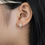 Load image into Gallery viewer, Gold Huggie Hoop Earrings with Dainty CZ Design for Women | Soria Jewelry