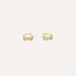 Load image into Gallery viewer, Gold Infinity Clip on Earrings with Sparkly CZ for Women | Soria Jewelry