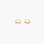 Load image into Gallery viewer, Gold Irregular Clip on Earrings with Delicate CZ