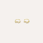 Load image into Gallery viewer, Gold Irregular Clip on Earrings with Delicate CZ for Women | Soria Jewelry