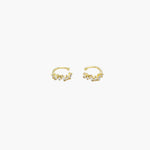 Load image into Gallery viewer, Gold Irregular Clip on Earrings with Delicate CZ