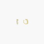 Load image into Gallery viewer, Gold Irregular Clip on Earrings with Delicate CZ