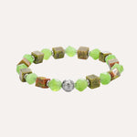Load image into Gallery viewer, Beaded Bracelet for Women | Green and Metallic Stone Design | Soria Jewelry