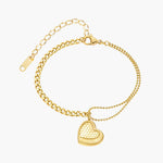 Load image into Gallery viewer, Heart Charm Chain Bracelet in Gold Tone