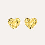 Load image into Gallery viewer, Heart Earrings with Gold Tone and Hammered for Women | Soria Jewelry