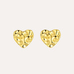 Load image into Gallery viewer, Heart Earrings with Gold Tone and Hammered for Women | Soria Jewelry
