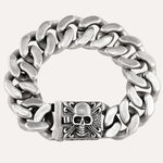 Load image into Gallery viewer, Skull Chain Bracelet for Men | Heavy Metal Biker Punk Gothic Style | Soria Jewelry