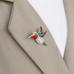 Load image into Gallery viewer, Hummingbird Brooch Dazzling Lapel Pin for Women | Soria Jewelry