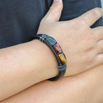Load image into Gallery viewer, Tiger Eye Leather Bracelet for Men | Soria Jewelry
