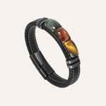 Load image into Gallery viewer, Tiger Eye Leather Bracelet for Men | Soria Jewelry