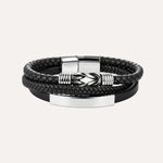 Load image into Gallery viewer, Woven Leather Bracelet for Men | Multilayer Clasp Bangle | Soria Jewelry
