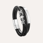 Load image into Gallery viewer, Woven Leather Bracelet for Men | Multilayer Clasp Bangle | Soria Jewelry