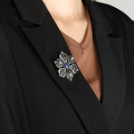 Load image into Gallery viewer, Navy Blue Bouquet Brooch with Crystal Design for Women Wedding | Soria Jewelry