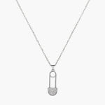 Load image into Gallery viewer, Pin Paperclip Crystal Pendant Necklace
