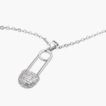 Load image into Gallery viewer, Pin Paperclip Crystal Pendant Necklace