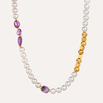 Load image into Gallery viewer, Pearl Necklace with Purple Stone for Women | Soria Jewelry