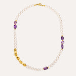 Load image into Gallery viewer, Pearl Necklace with Purple Stone for Women | Soria Jewelry