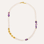 Load image into Gallery viewer, Pearl Necklace with Purple Stone for Women | Soria Jewelry