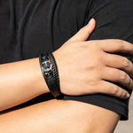 Load image into Gallery viewer, Leather Anchor Bracelet for Men | Punk Multilayer Braided Design | Soria Jewelry