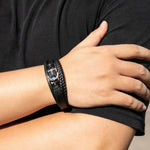 Load image into Gallery viewer, Leather Anchor Bracelet for Men | Punk Multilayer Braided Design | Soria Jewelry