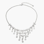 Load image into Gallery viewer, Crystal Necklace Earrings Set Silver Tone Jewelry