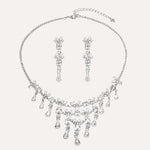 Load image into Gallery viewer, Crystal Necklace Earrings Set for Women | Silver Tone Jewelry for Wedding | Soria Jewelry