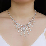 Load image into Gallery viewer, Crystal Necklace Earrings Set for Women | Silver Tone Jewelry for Wedding | Soria Jewelry