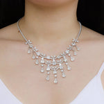 Load image into Gallery viewer, Crystal Necklace Earrings Set for Women | Silver Tone Jewelry for Wedding | Soria Jewelry