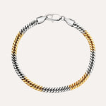 Load image into Gallery viewer, Two-Tone Cuban Link Bracelet | Simple Hip Hop Men's Jewelry | Soria Jewelry