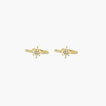 Load image into Gallery viewer, Gold Starburst Ear Cuffs Sparkly CZ Ear Clip