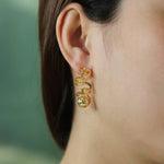 Load image into Gallery viewer, Spiral Twist Dangle Earrings with Gold Tone for Women | Soria Jewelry