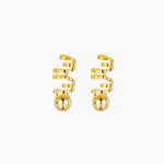 Load image into Gallery viewer, Spiral Twist Dangle Earrings with Gold Tone