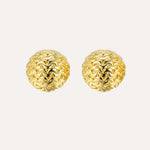 Load image into Gallery viewer, Textured Ball Earrings with Gold Tone for Women | Soria Jewelry