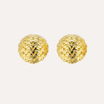 Load image into Gallery viewer, Textured Ball Earrings with Gold Tone for Women | Soria Jewelry