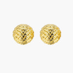 Load image into Gallery viewer, Textured Ball Earrings with Gold Tone