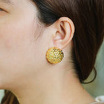 Load image into Gallery viewer, Textured Ball Earrings with Gold Tone for Women | Soria Jewelry