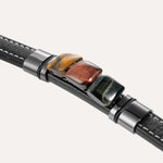 Load image into Gallery viewer, Tiger Eye Leather Bracelet Natural Beaded Bracelet for Men | Soria Jewelry