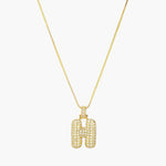 Load image into Gallery viewer, Initial Crystal Pendant Chain Necklace